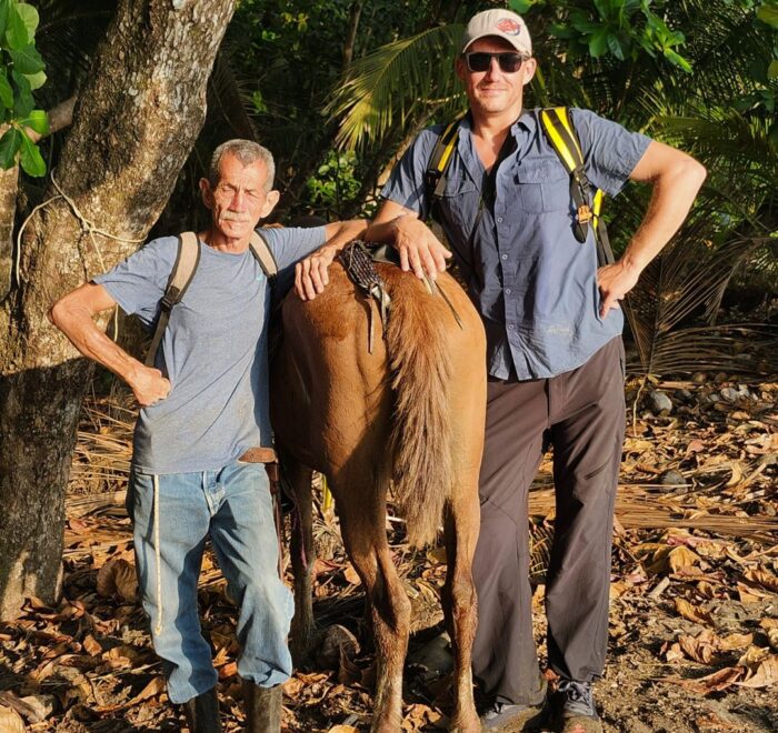 horse guide during tour in uvita